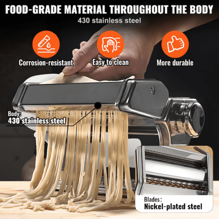 90W Electric Noodle Maker Machine Silver Stainless Steel Stand Mixer Pasta Press Attachment - Image 5