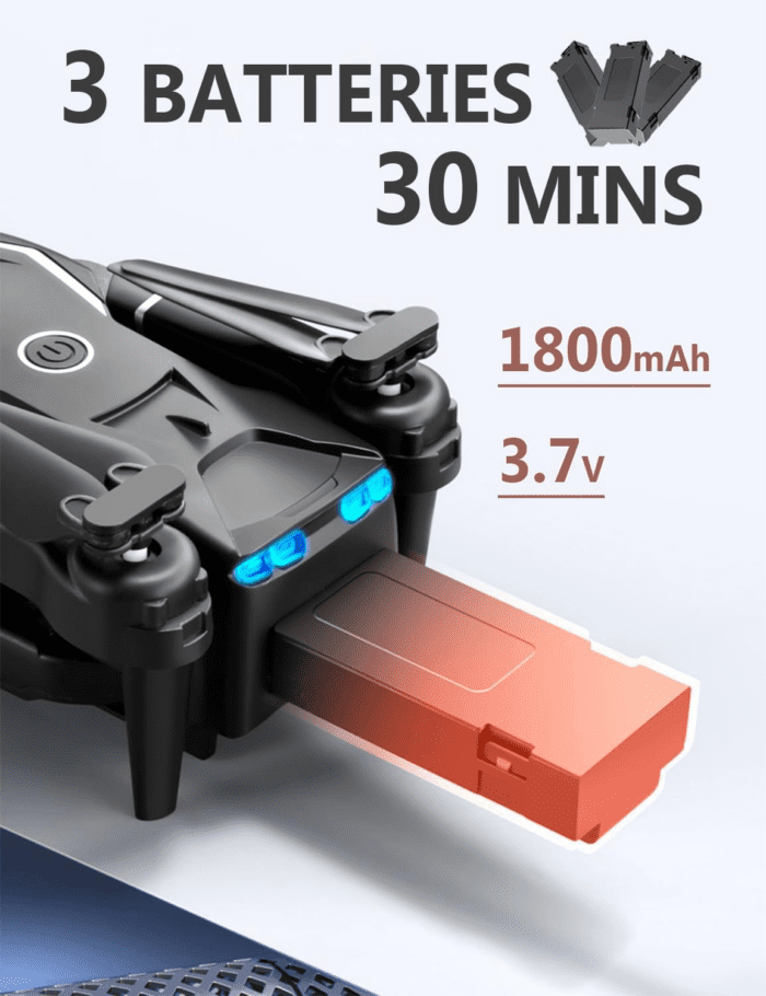 Cool Mini Drone with Camera for Kids Adults Beginners, 1080P FPV Camera Remote Control Drone for Kids with 3 Batteries, One-Click Take Off/Landing, Altitude Hold, Headless Mode, 360° Flips, 3-Gear Speeds , Emergency Stop, Toys Gifts for Kids - Image 5