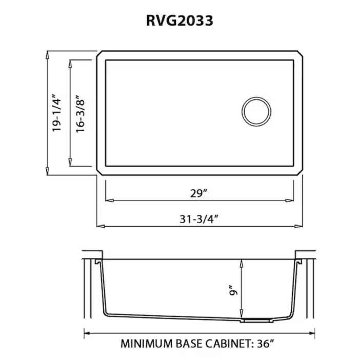 Epigranite Undermount 32-In X 19-In Midnight Black Granite Single Bowl Kitchen Sink - Image 12