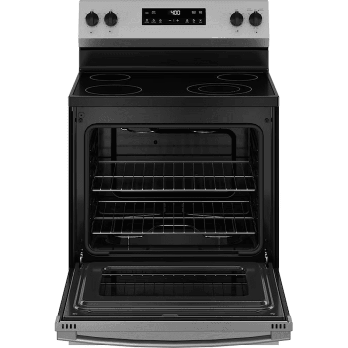 30-In Glass Top 4 Burners 5.3-Cu Ft Steam Cleaning Freestanding Electric Ran (Stainless Steel) - Image 11