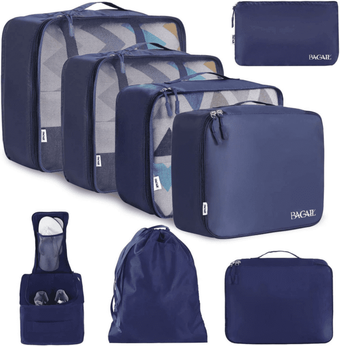 8 Set Packing Cubes Luggage Packing Organizers for Travel Accessories-Indigo