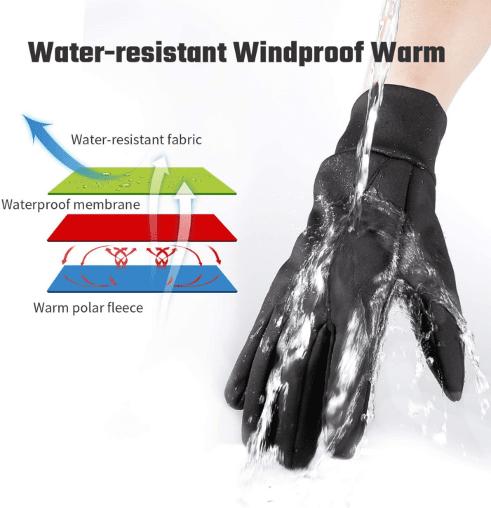 Winter Gloves Touch Screen Water Resistant Windproof Thermal for Running Cycling Driving Hiking for Men Women - Image 4