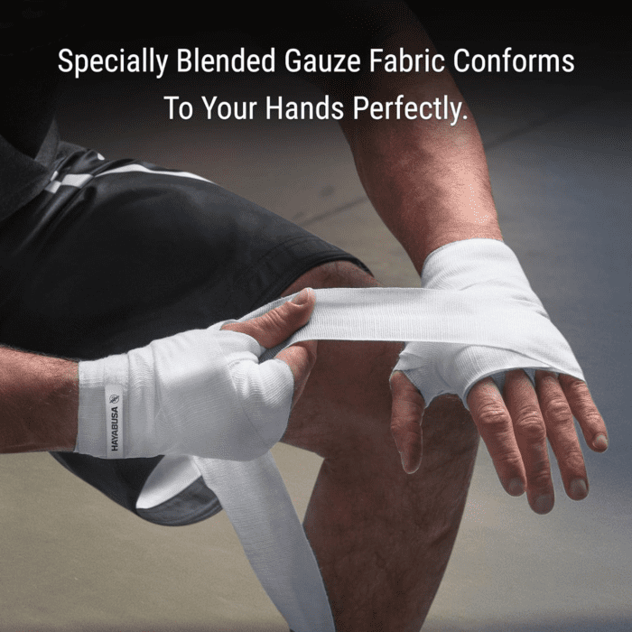 Gauze Boxing Hand Wraps for Men and Women Starter Thumb with Loop Hook & Loop Closure- White, 180 Inches - Image 3