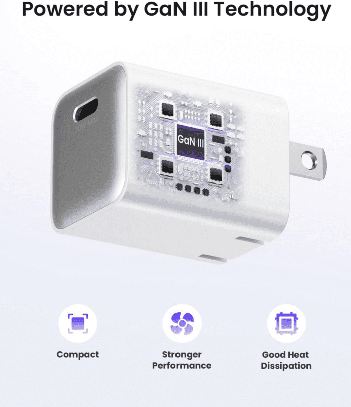 Iphone 15 16 Charger Fast Charging, 30W USB C Charger Block with Gan III Tech, PD3.0 and PPS Foldable Wall Charger for Iphone 16/15 and More Series, Galaxy, Ipad, Compatible with Magsafe - Image 3