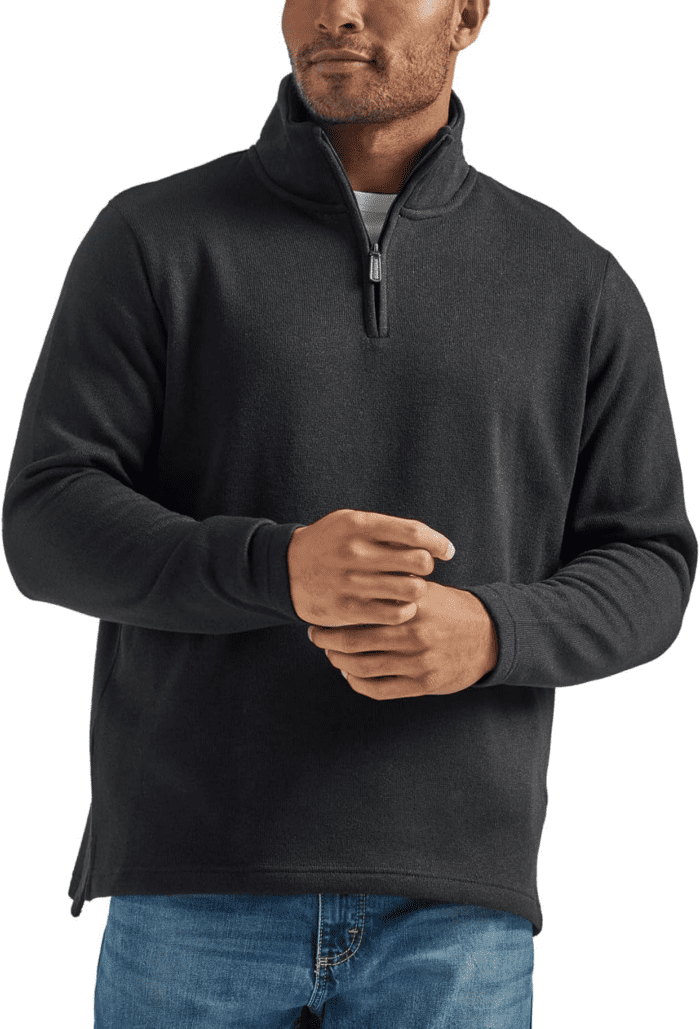 Men'S Long Sleeve Fleece Quarter-Zip Sweater