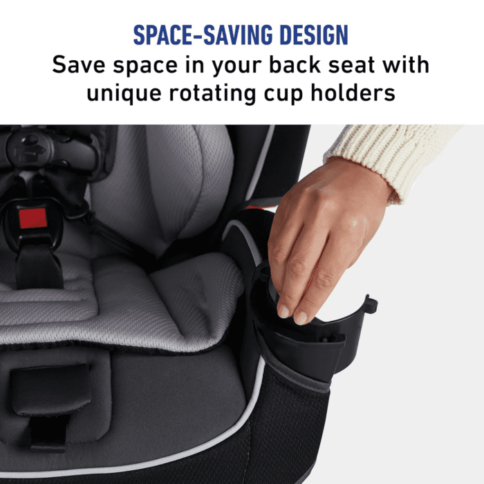 Slimfit 3-In-1 Convertible Car Seat, Space Saving Design, Forward & Rear-Facing, Highback Booster Option – Purple - Image 3