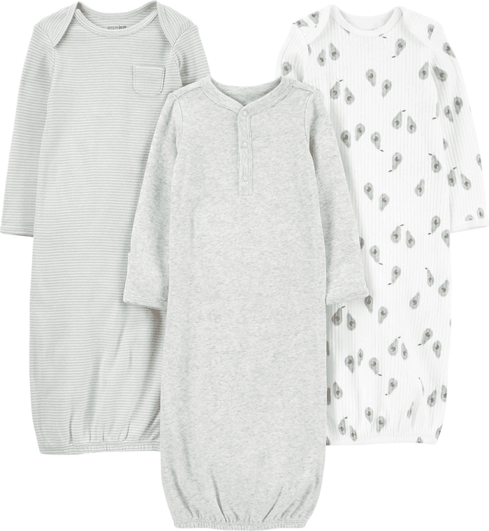 Baby 3-Pack Neutral Cotton Sleeper Gown