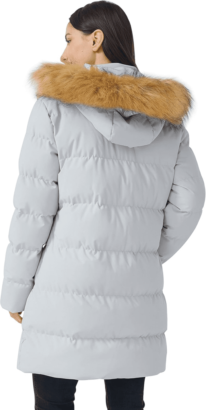 Women'S Winter Thicken Puffer Coat Warm Jacket with Faux Fur Removable Hood - Image 4