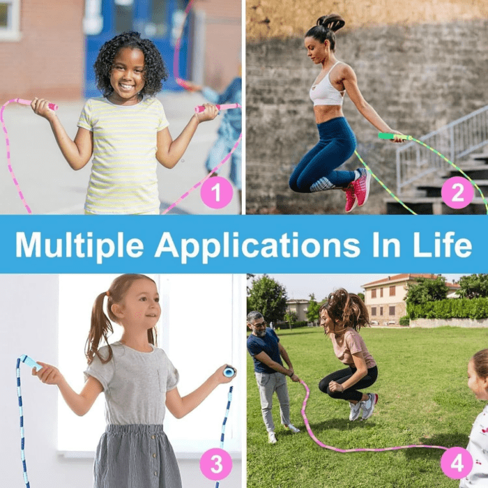 Jump Rope for Kids, Soft Beaded Jump Rope, Adjustable Length Tangle-Free Segmented Soft Beaded Skipping Rope，For Women, Men and Kids Keeping Fit, Workout and Weight Loss - Image 6