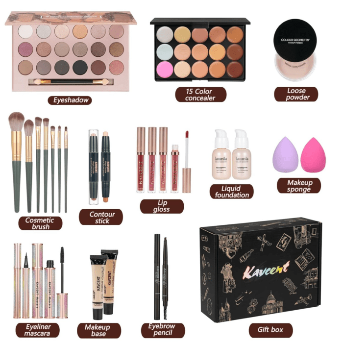 Makeup Kit Makeup Sets for Teens Makeup Kits for Women Teenagers Make up Eyeshadow Palette Foundation Concealer Lipgloss Makeup Kit for Women Full Kit - Image 2