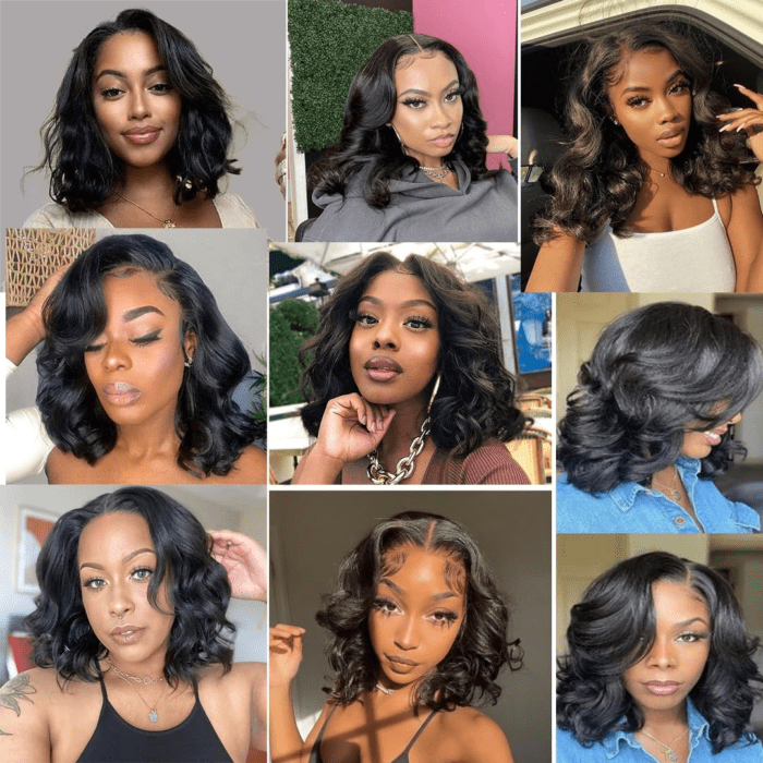 Glueless Bob Wig Human Hair Pre Plucked Wear and Go Wigs Pre Cut Lace Body Wave Short Bob Lace Front Wigs for Black Women Upgraded No Glue 4X4 Lace Closure Wigs (12 Inch) - Image 7