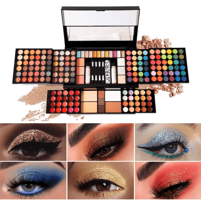 M 187 Colors Professional Makeup Palette - All-In-One Kit with Eye Shadows, Lipsticks, Mascara, Foundations, Blushes, Brow Pencils, Nail File - Makeup Gift Set for Women and Girls - Image 7