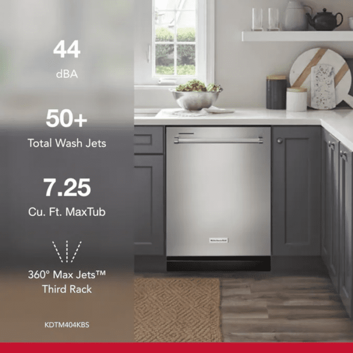 Eco Series 360 MAX JETS 24-In Top Control Built-In Dishwasher with Third Rack (Stainless Steel with Printshield Finish), 44-Dba Very Quiet Sound Level - Image 6