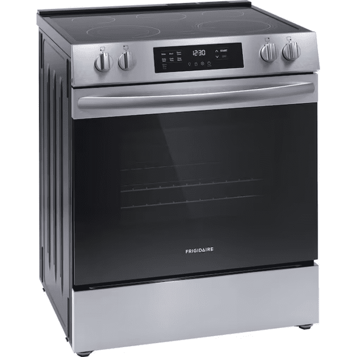 30-In Glass Top 5 Burners 5.3-Cu Ft Steam Cleaning Slide-In Electric Range (Stainless Steel) - Image 3