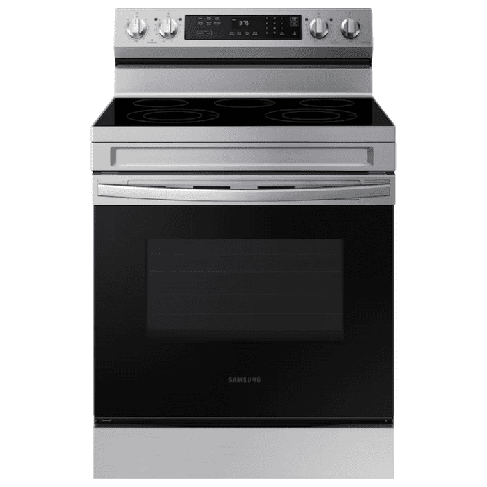 30-In Glass Top 5 Burners 6.3-Cu Ft Self & Steam Cleaning Freestanding Smart Electric Range (Stainless Steel)