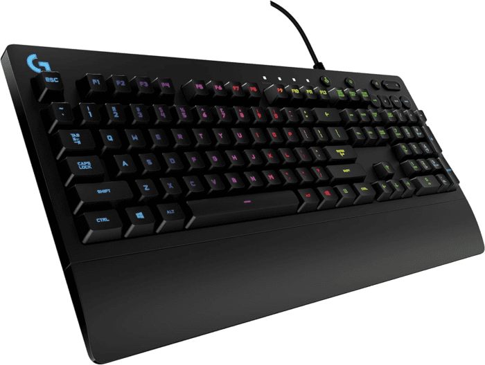 213 Prodigy Gaming Keyboard, LIGHTSYNC RGB Backlit Keys, Spill-Resistant, Customizable Keys, Dedicated Multi-Media Keys – Black