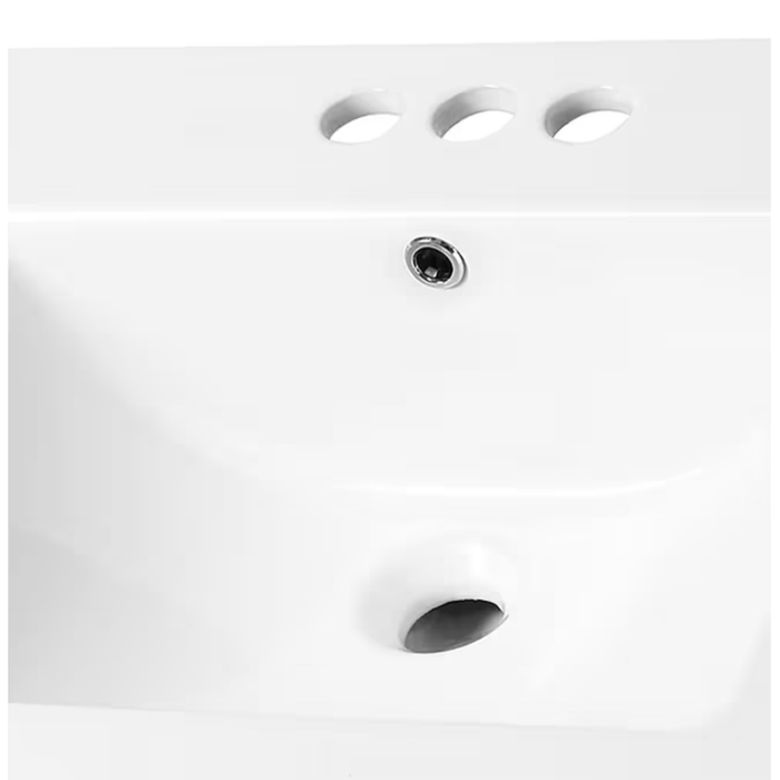 Vitreous China Drop-In Rectangular White Bathroom Sink (21.26-In X 18.5-In) - Image 4