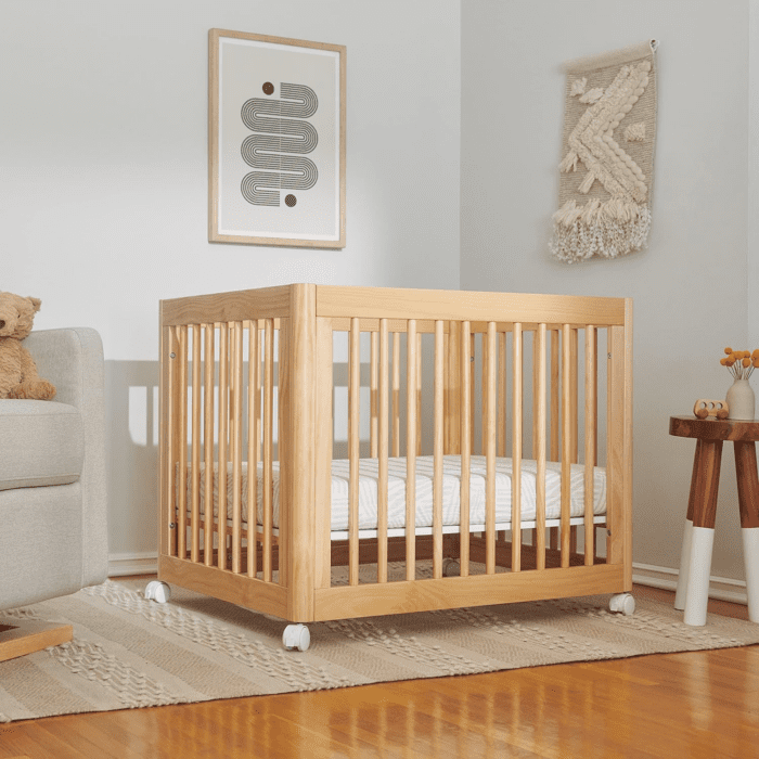 Yuzu Convertible All-Stages Bassinet, Midi, Full-Size Crib in Natural, Greenguard Gold Certified, Portable & Adjustable with Conversion Kits and Pads Included - Image 7