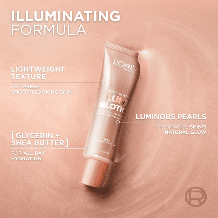 Makeup True Match Lumi Glotion, Natural Glow Enhancer, Illuminator Highlighter, Bronzing Drops for a Sun-Kissed Glow, 902 Light - Image 3