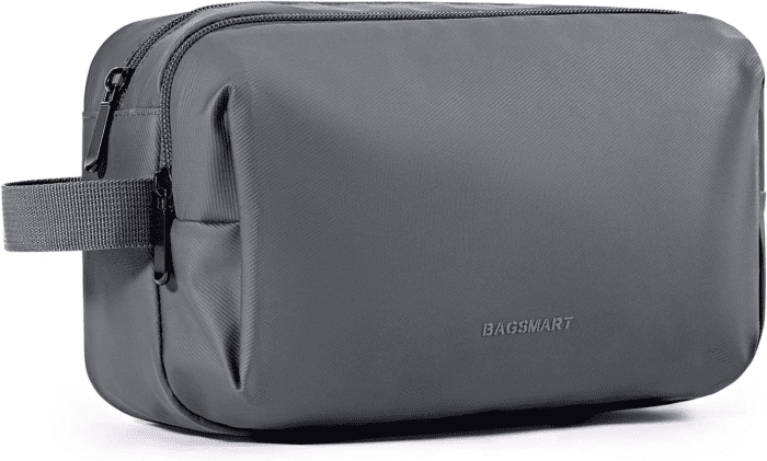 Toiletry Bag for Men, Travel Toiletry Organizer Dopp Kit Water-Resistant Shaving Bag for Toiletries Accessories, Door Room Essentials,Grey-Basic