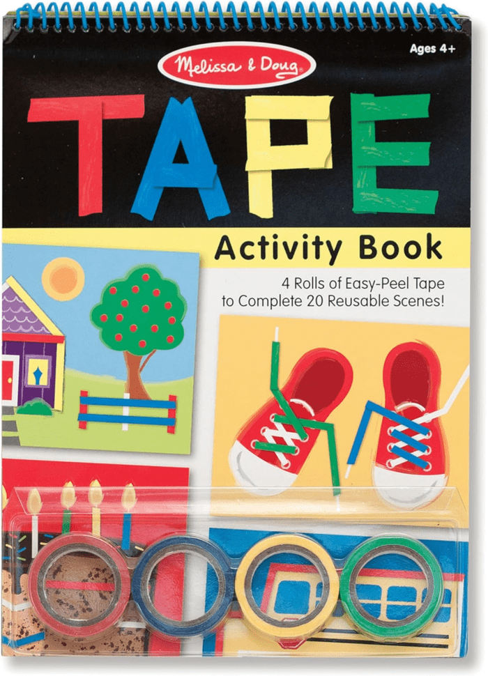 Tape Activity Book: 4 Rolls of Easy-Tear Tape and 20 Reusable Scenes