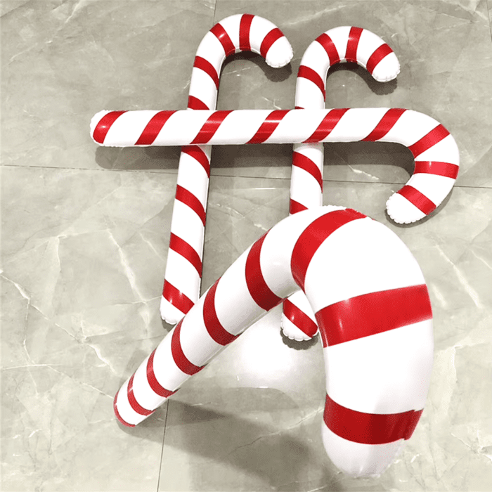 1-10PCS Inflatable Christmas Candy Canes Stick 90CM Giant Xmas Santa Canes Walking Stick Balloon 2024 New Year Party Decoration - Image 6