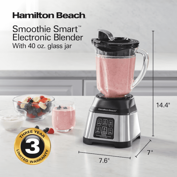 40-Oz 3-Speed Countertop Blender (Stainless Steel) - Image 8