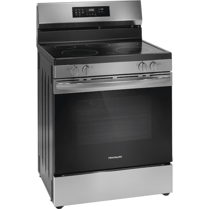 30-In Glass Top 5 Burners 5.3-Cu Ft Self-Cleaning Air Fry Convection Oven Freestanding Electric Range (Stainless Steel) - Image 4