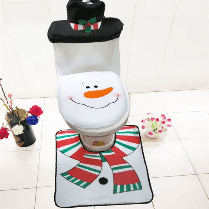 New Cute Christmas Toilet Seat Covers Creative Santa Claus Bathroom Mat Xmas Supplies for Home New Year Navidad Gift Decor 2024 - Image 7