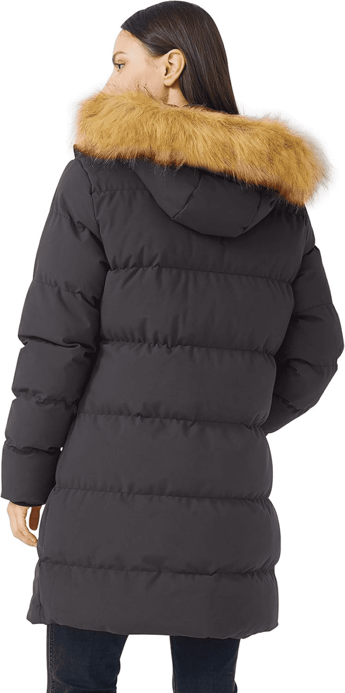 Women'S Winter Thicken Puffer Coat Warm Jacket with Faux Fur Removable Hood - Image 4