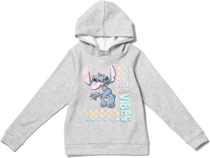 Lilo & Stitch Girls French Terry Crossover Hoodie Toddler to Big Kid