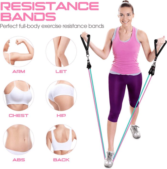 Resistance Bands for Working Out, 150LBS Exercise Bands, Workout Bands, Resistance Bands Set with Handles for Men Women, Legs Ankle Straps for Muscle Training - Image 3