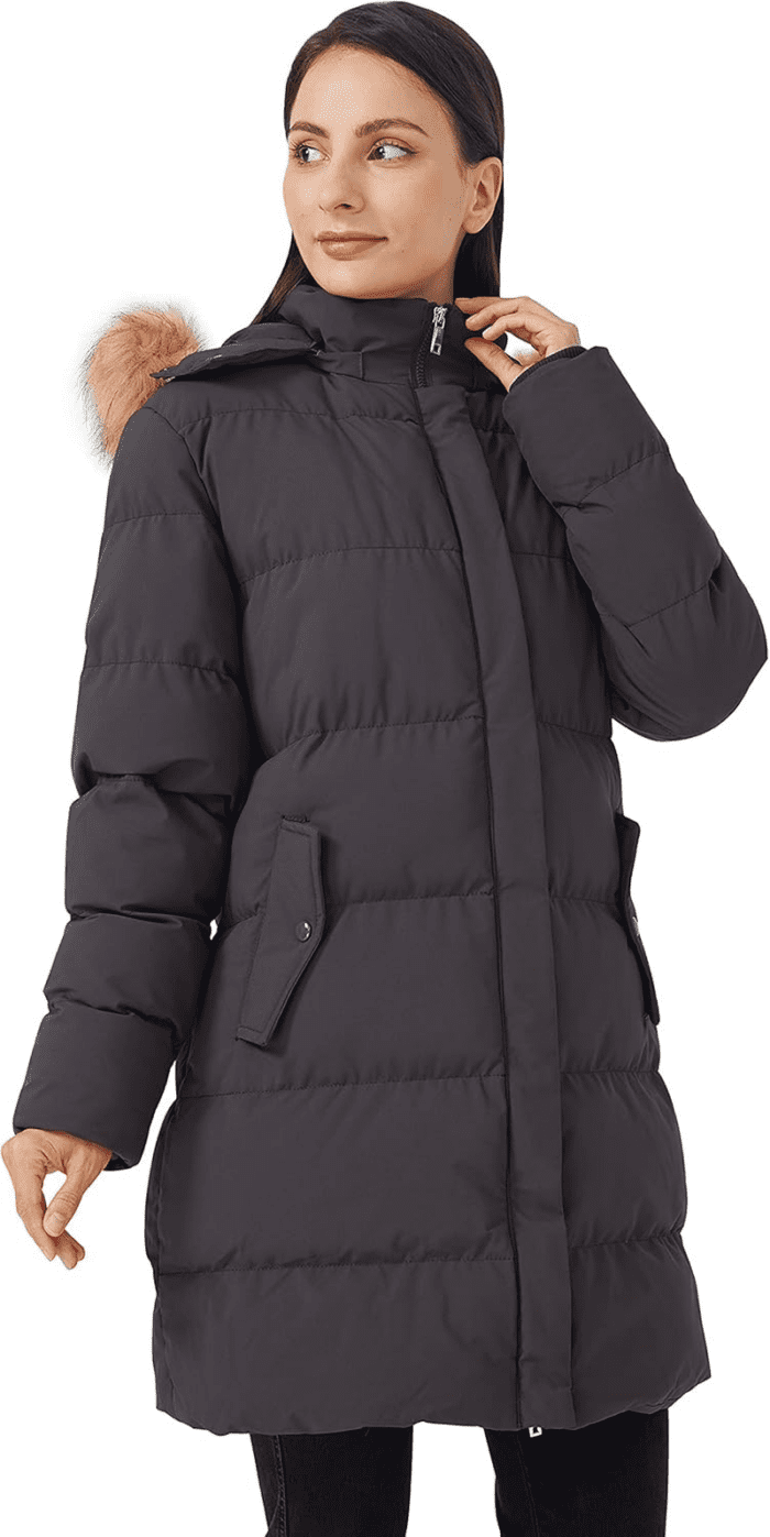 Women'S Winter Thicken Puffer Coat Warm Jacket with Faux Fur Removable Hood - Image 3