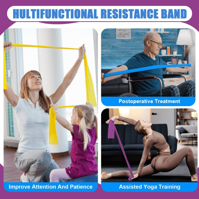 Resistance Bands Set,  Elastic Bands with 4 Resistance Levels, Exercise Bands Workout Resistance Bands Set for Strength Training,Yoga,Gym,Pilates,Fitness - Image 6