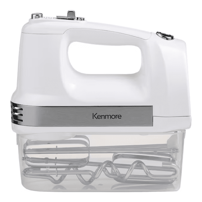 250 Watt Hand Mixer/Blender, Case with Accessories 5-Speed Hand Mixer with Storage (White) - Image 4