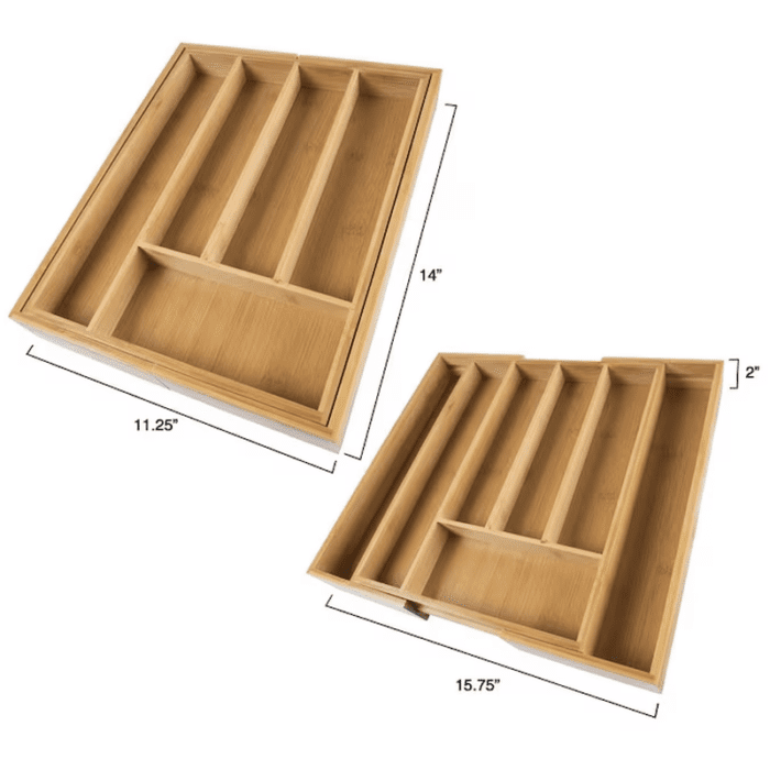 11.3-In X 14-In Brown Bamboo Wood Drawer Divider - Image 3