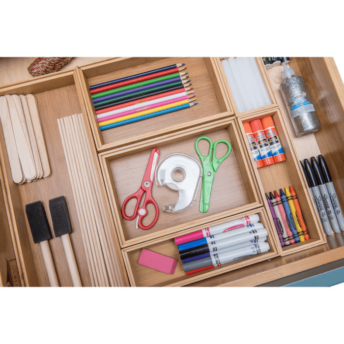 9-In X 3-In Brown Bamboo Wood Stackable Drawer Organizer - Image 11