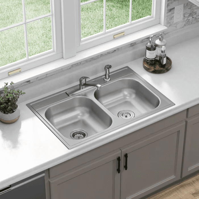 Dayton Drop-In 25-In X 22-In Stainless Steel Single Bowl 4-Hole Kitchen Sink - Image 14