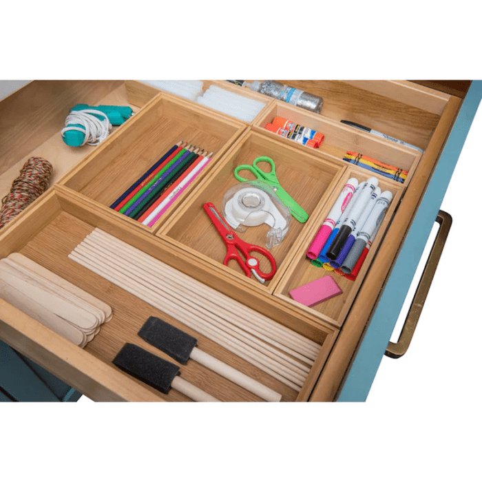 15-In X 6-In Brown Bamboo Wood Stackable Drawer Organizer - Image 9