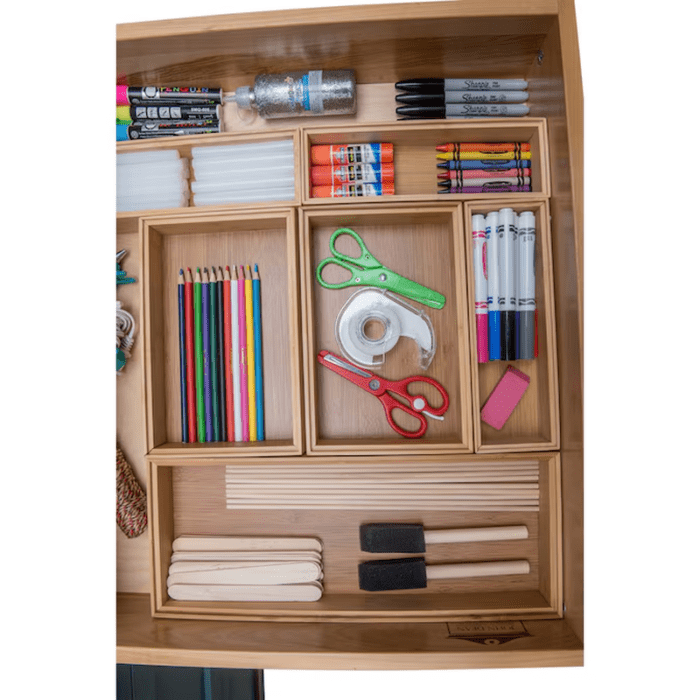 15-In X 6-In Brown Bamboo Wood Stackable Drawer Organizer - Image 10