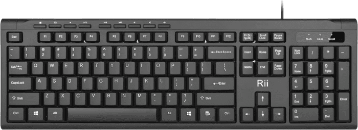 RK907 Ultra-Slim Compact USB Wired Keyboard for Mac and Pc,Windows 10/8 / 7 / Vista/Xp (Black) (1PCS)