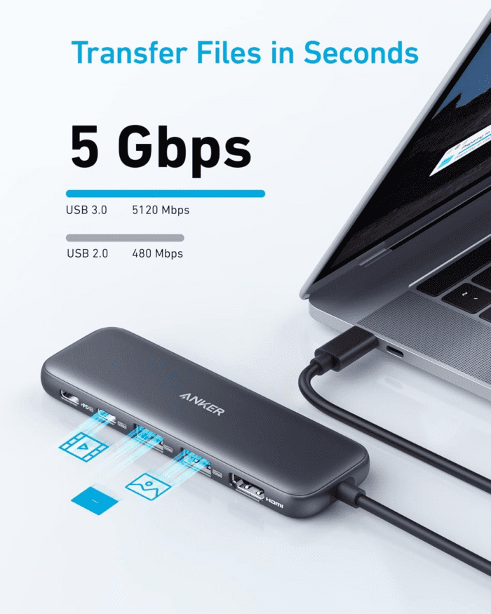 332 USB-C Hub (5-In-1) with 4K HDMI Display, 5Gbps - and 2 5Gbps USB-A Data Ports and for Macbook Pro, Macbook Air, Dell XPS, Lenovo Thinkpad, HP Laptops and More - Image 4