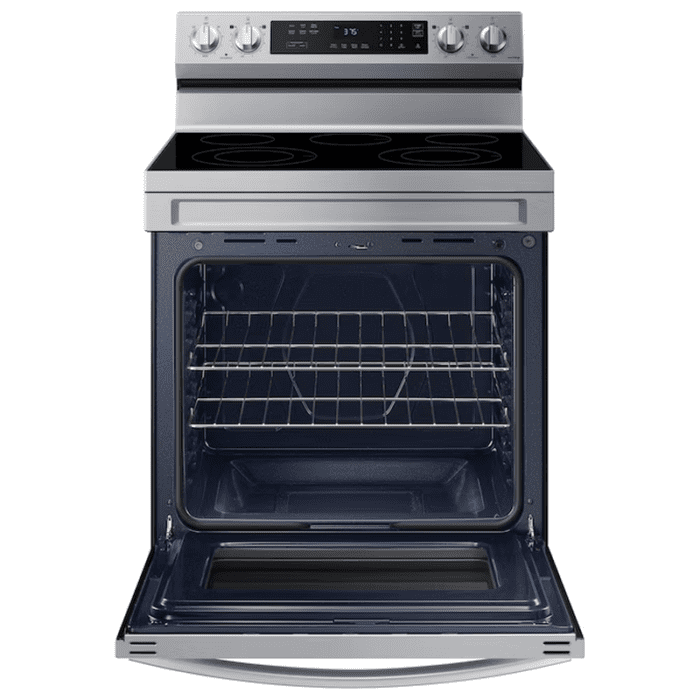 30-In Glass Top 5 Burners 6.3-Cu Ft Self & Steam Cleaning Freestanding Smart Electric Range (Stainless Steel) - Image 2