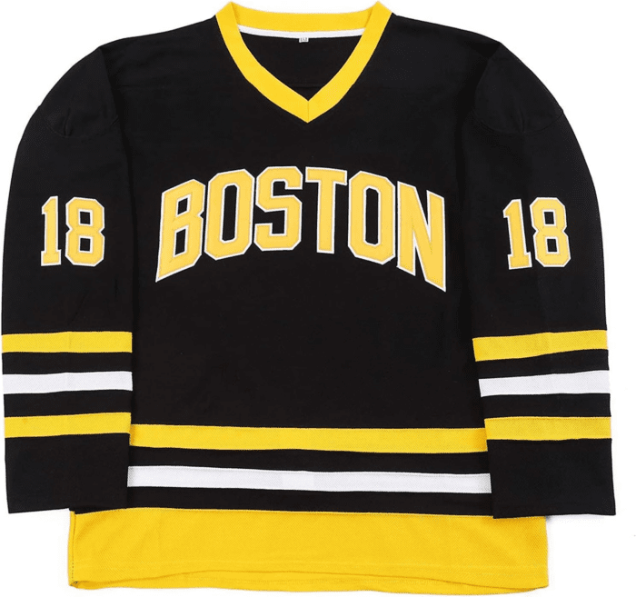 Boston Happy Gilmore #18 Adam Sandler 1996 Movie Ice Hockey Jersey Stitched Letters and Numbers S-XXXL - Image 2