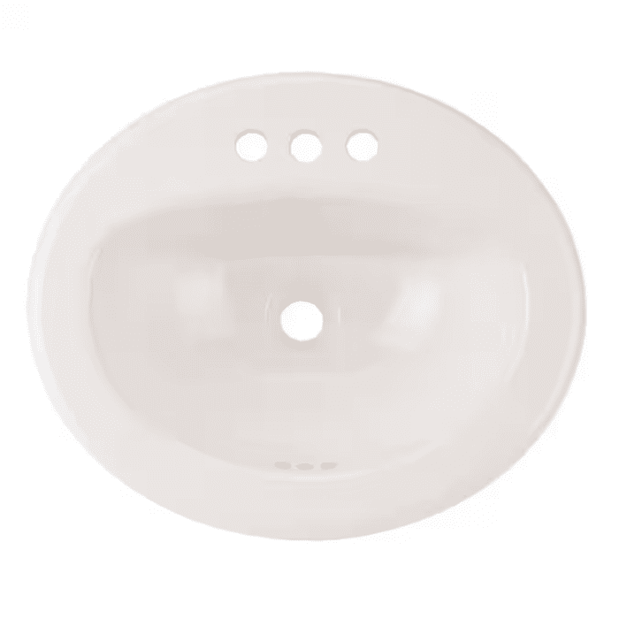 Vitreous China Drop-In Oval White Bathroom Sink (20-In X 17-In)