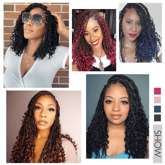 Goddess Box Braids Crochet Hair with Curly Ends 14 Inch Bohomian Box Braids Crochet Braids 8 Packs 3X Crochet Braids Synthetic Braiding Hair Extension for Black Women (14 Inch (Pack of 8), T1B 30 33)… - Image 7