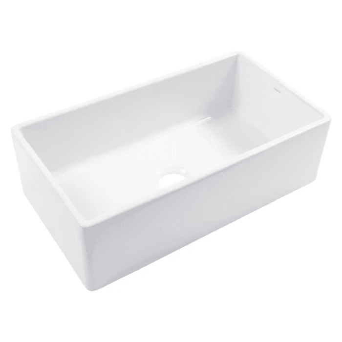 Austen Undermount Farmhouse Apron Front 33-In X 18-In Crisp White Fireclay Single Bowl Kitchen Sink - Image 2