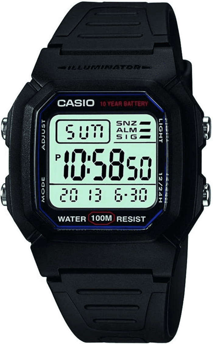 W800HG Series | Men’S Digital Watch | 100 Meter Water Resistance | Multi Function Alarm | 100 SEC Stopwatch | Auto Calendar | Countdown Timer | LED Light | Dual Time| 10 Year Battery