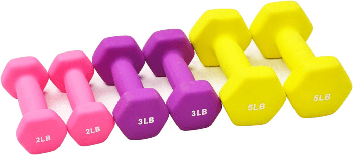 Neoprene Dumbbell Hand Weights, Anti-Slip, Anti-Roll, Hex Shape Colorful, Pair or Set with Stand - Image 4