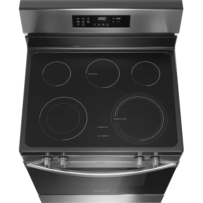 30-In Glass Top 5 Burners 5.3-Cu Ft Self-Cleaning Air Fry Convection Oven Freestanding Electric Range (Stainless Steel) - Image 5